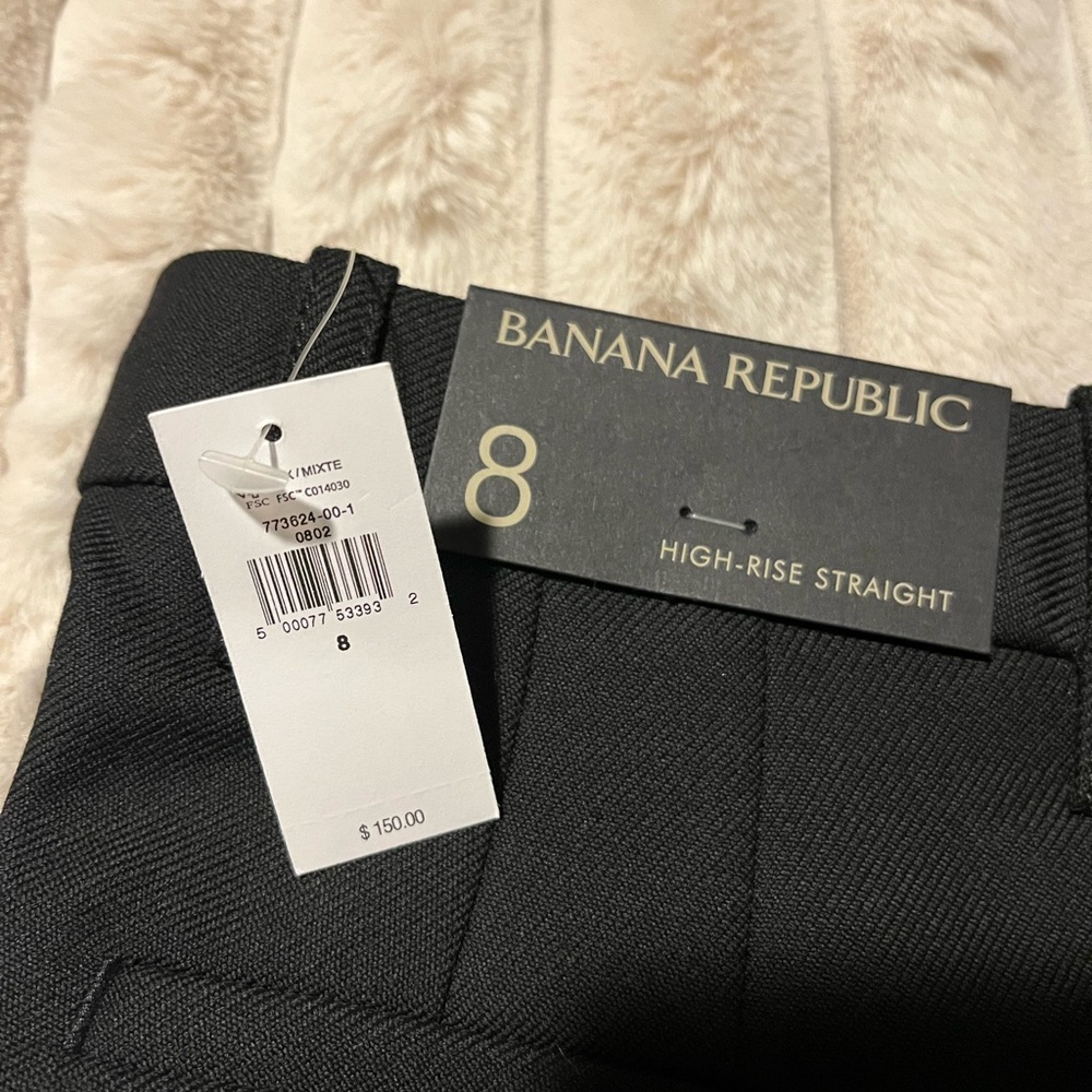 Brand new Banana Republic Black High-Rise Straight women’s Pants size 8 / $75.00